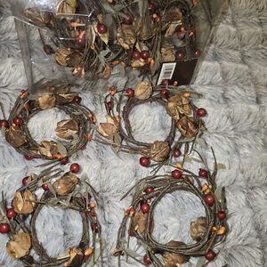 Rustic Berry and Leaf Napkin Rings